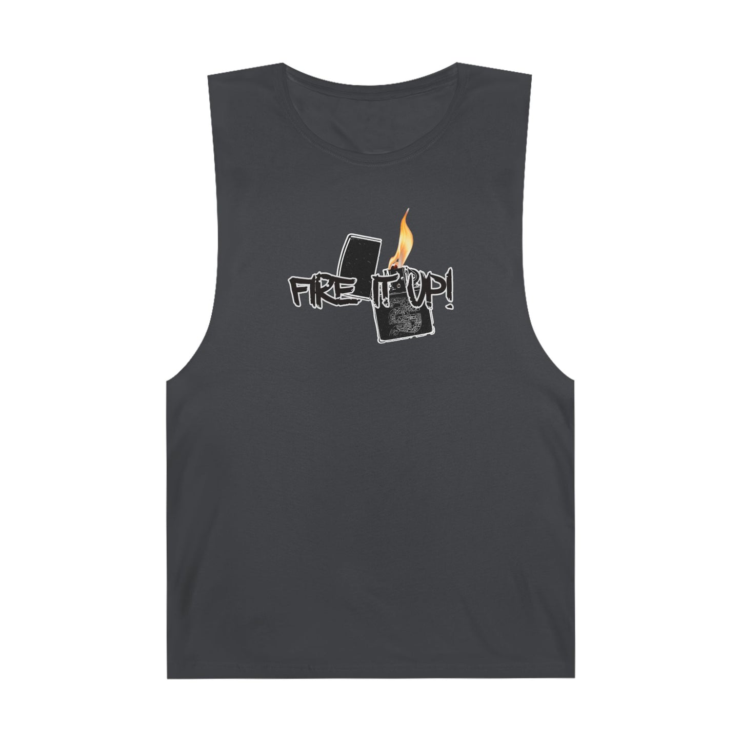 Unisex Fire It Up Tank Top, Vintage Style Muscle Tank, Summer Casual Wear, Gift for Campers, Festival Outfit, Retro Graphic Tee