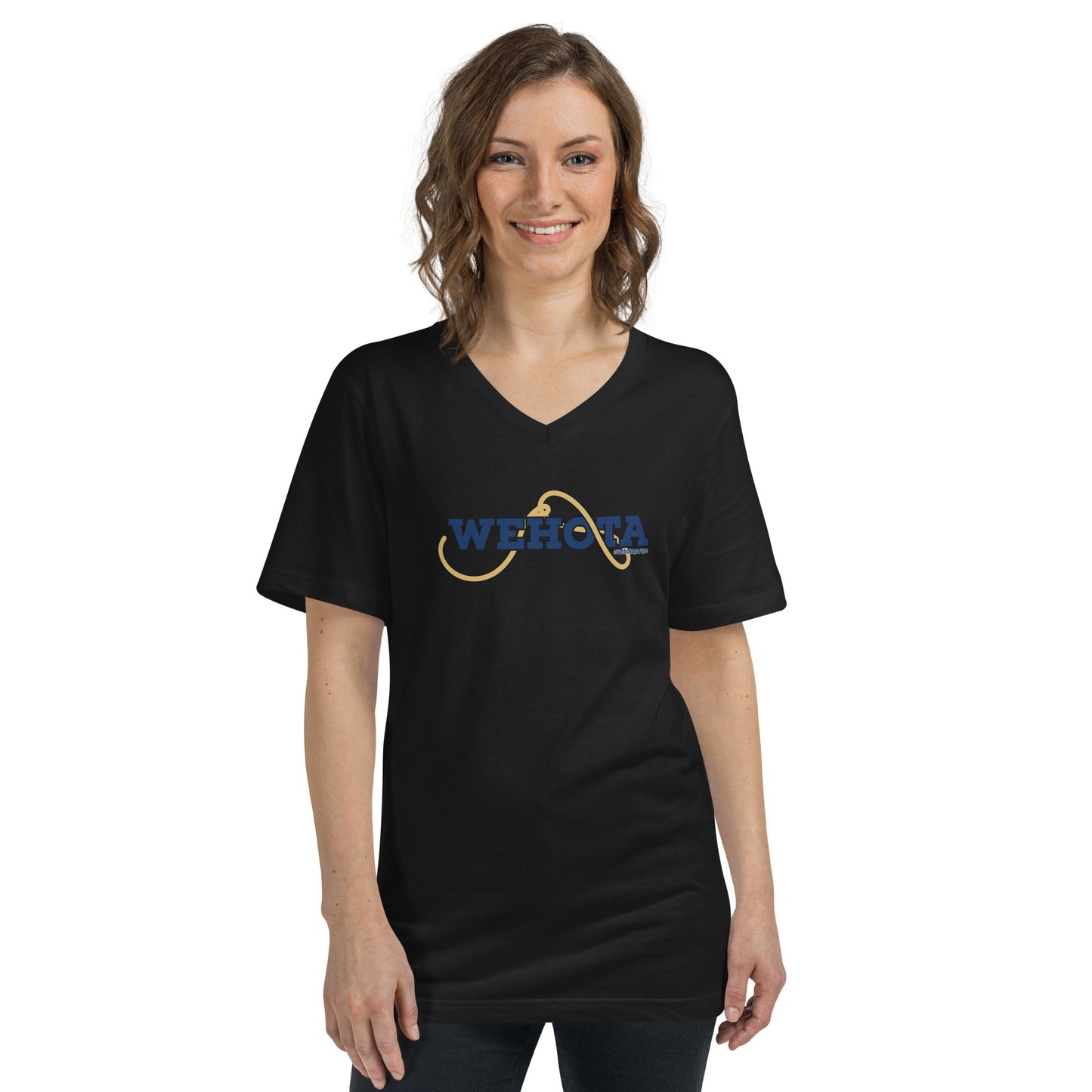 Unisex Short Sleeve V-Neck T-Shirt wehota logo