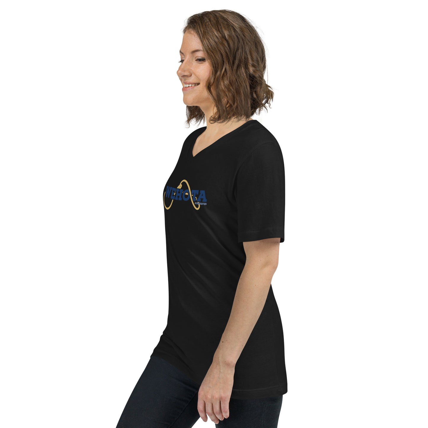 Unisex Short Sleeve V-Neck T-Shirt wehota logo