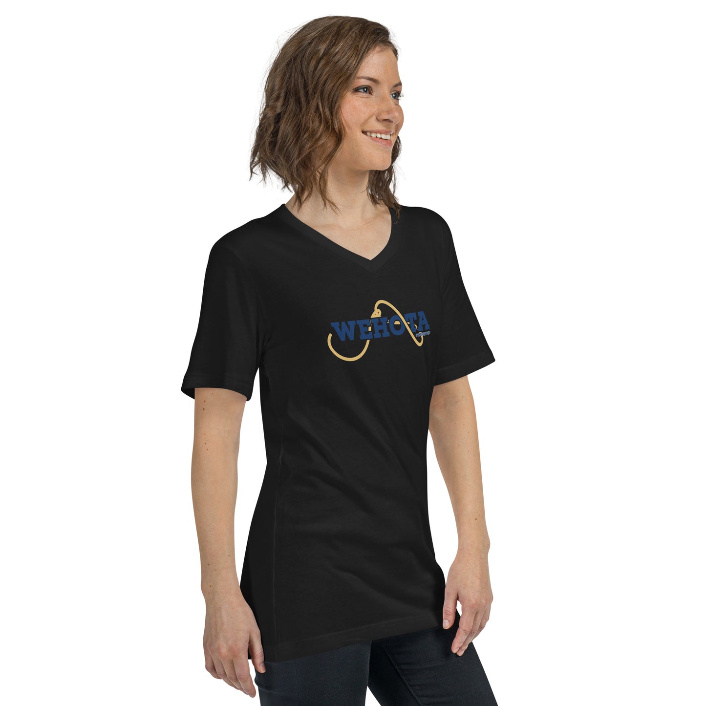 Unisex Short Sleeve V-Neck T-Shirt wehota logo