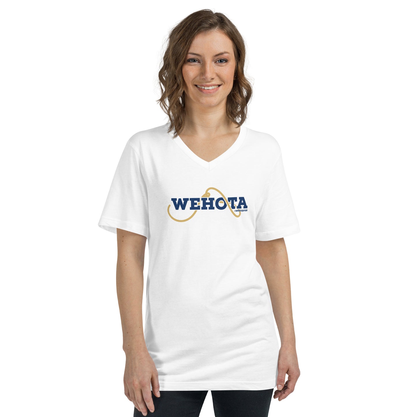 Unisex Short Sleeve V-Neck T-Shirt wehota logo