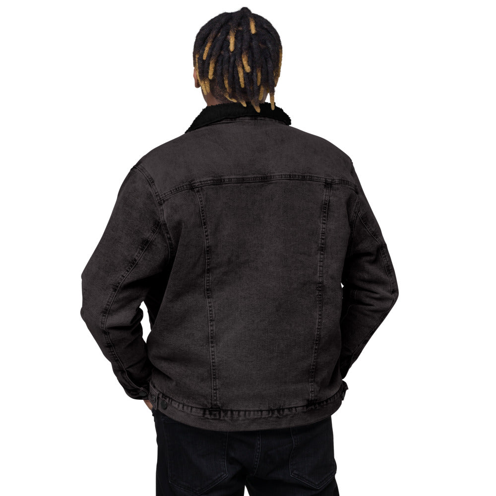Unisex denim sherpa jacket with embroided TSM Logo