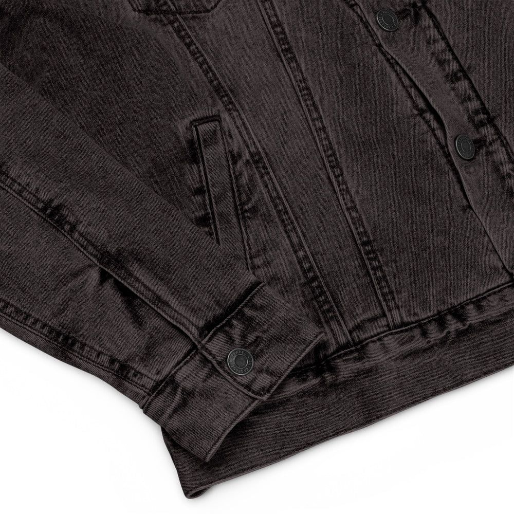 Unisex denim sherpa jacket with embroided TSM Logo