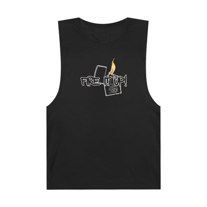 Unisex Fire It Up Tank Top, Vintage Style Muscle Tank, Summer Casual Wear, Gift for Campers, Festival Outfit, Retro Graphic Tee