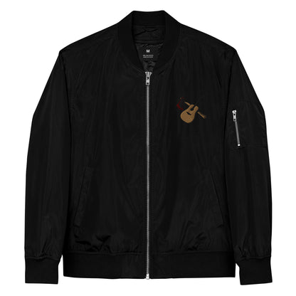 Premium recycled bomber jacket "Guitar & Axe"