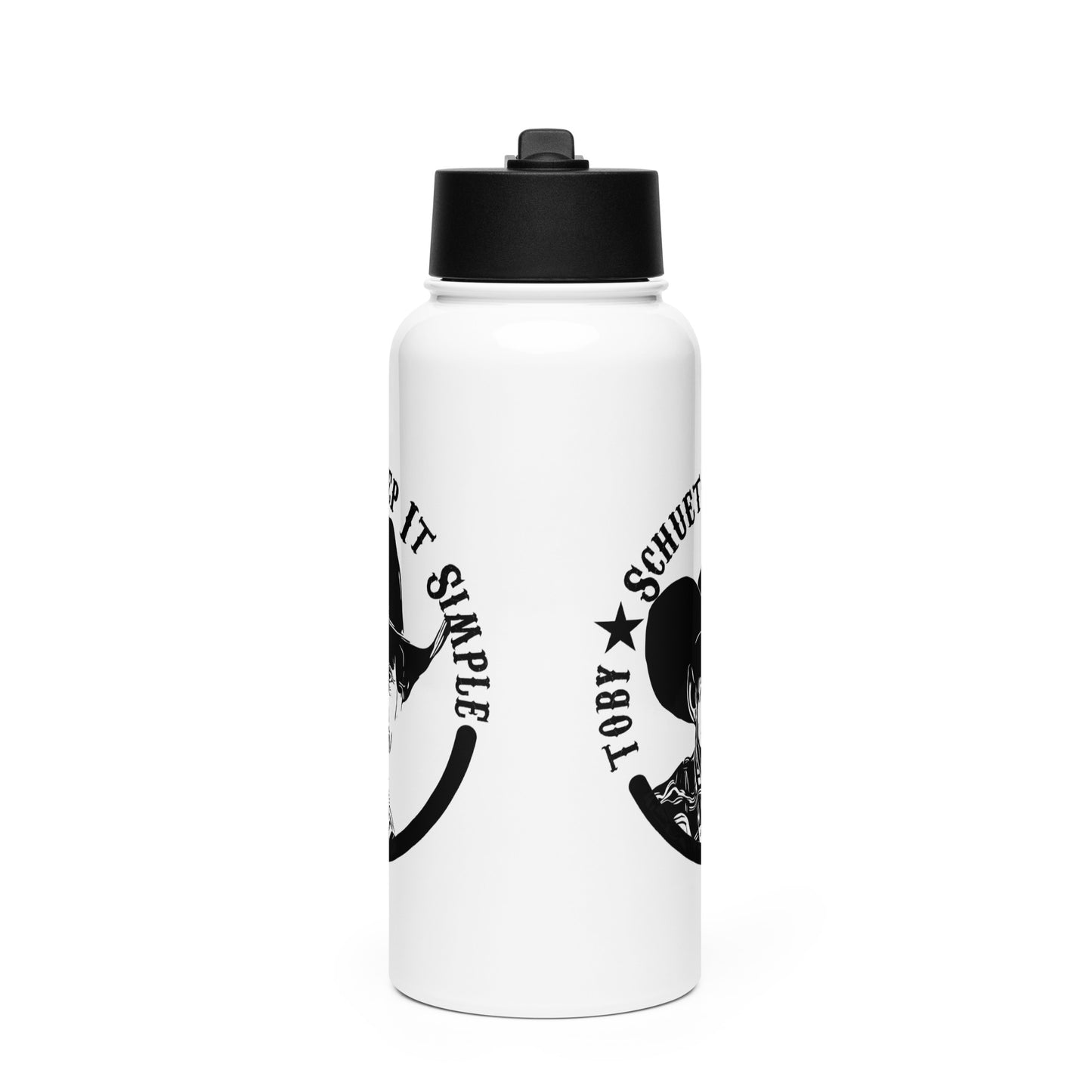 Stainless steel water bottle with a straw lid TSM