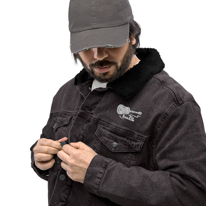Unisex denim sherpa jacket with embroided TSM Logo