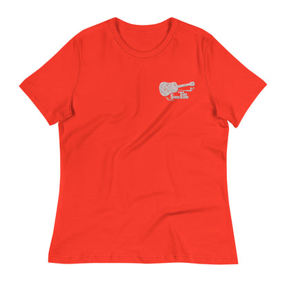Relaxtes Damen-T-Shirt mit gesticktem TSM-Logo auf der Vorderseite